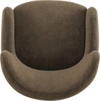 Christopher Knight Home Auden Wingback Accent Chair, Fabric Club Chair, Velvet Upholstered Armchair, Curved Backrest Single Sofa, Soft Cushion Seating, Reading Lounge Chair for Living Room, Brown
