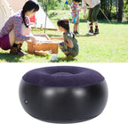 01 02 015 Inflatable Flocking Stool, Inflatable Chair Footrest Blue Indoor Outdoor Portable for Travel for Home, default