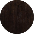 GDFStudio 42"-58" Farmhouse Extendable Dining Table for 4-6, Solid Wood Round Dining Table with 16" Leaf & X-Shaped Base, Rustic Kitchen & Dining Room Table, Space Saving, Espresso