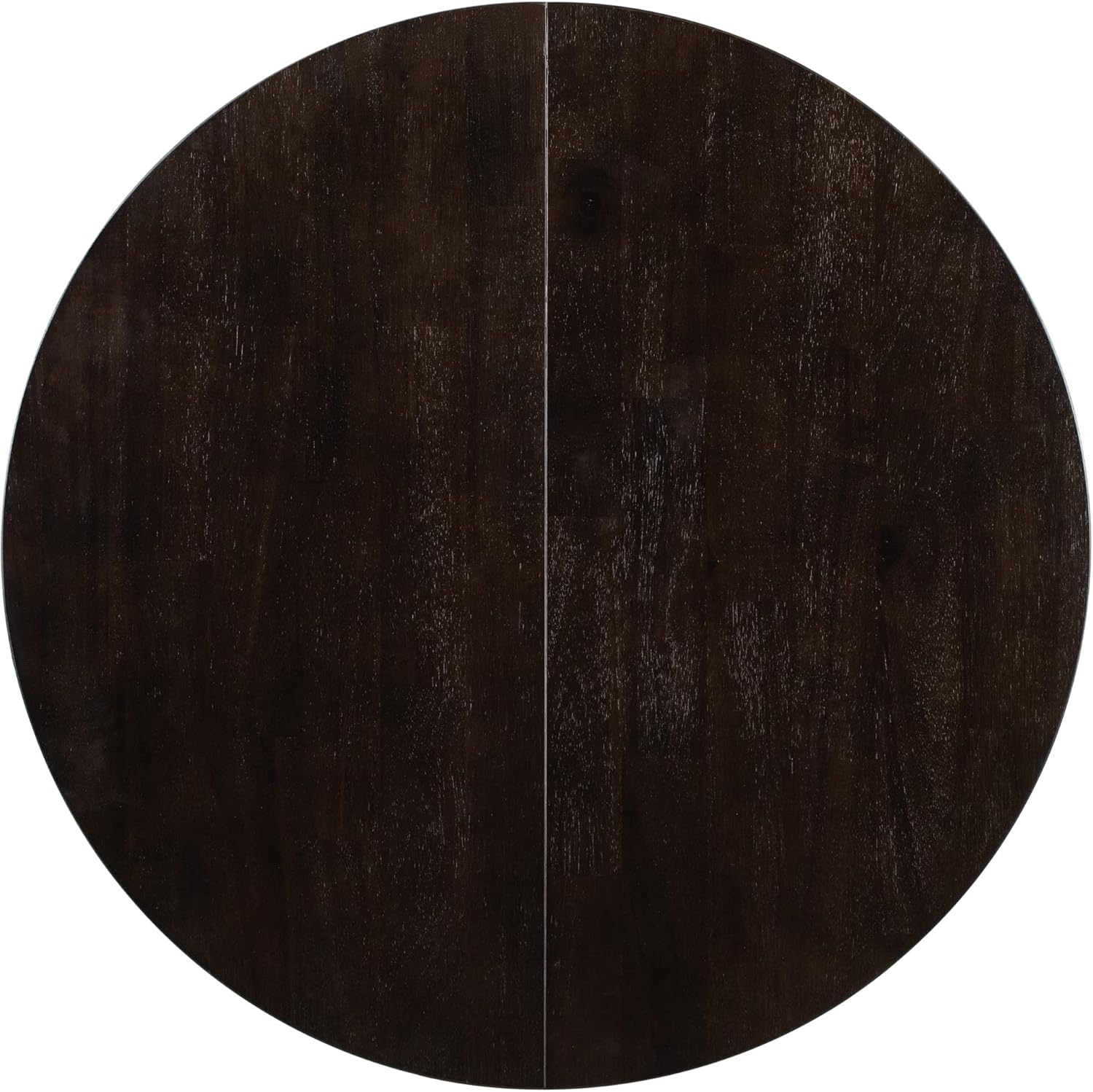 GDFStudio 42"-58" Farmhouse Extendable Dining Table for 4-6, Solid Wood Round Dining Table with 16" Leaf & X-Shaped Base, Rustic Kitchen & Dining Room Table, Space Saving, Espresso