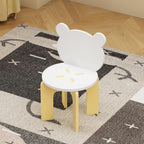 3-Piece Table & Chair Set, Cute Bear-Back Chairs | Ages 3-8 Boys & Girls | Solid Wood Legs | Safe Rounded Corners | Playroom,Daycare, Classroom,Home Activity