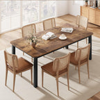 IDEALHOUSE 78.7" Long Rectangle Dining Table for 6-8 People, Industrial Wood Dinner Table (Only Table) (New Retro)