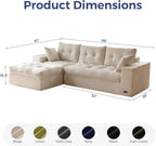 MAXYOYO Couch, 96-Inch L-Shaped Cloud Couch with Ottoman | Beige Layered Cushioning and Flexible Modules Create an Upholstered Sofa in a Box with No Assembly for Spacious Living Rooms.