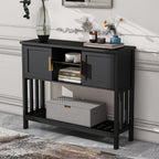 Entryway Table, Console Table, Sofa Table with 2-Door and Shelf, Black | Entryway Cabinet and Sideboard Cabinet with Large Storage Space for Daily Use in Hallway, Foyer, Living Room