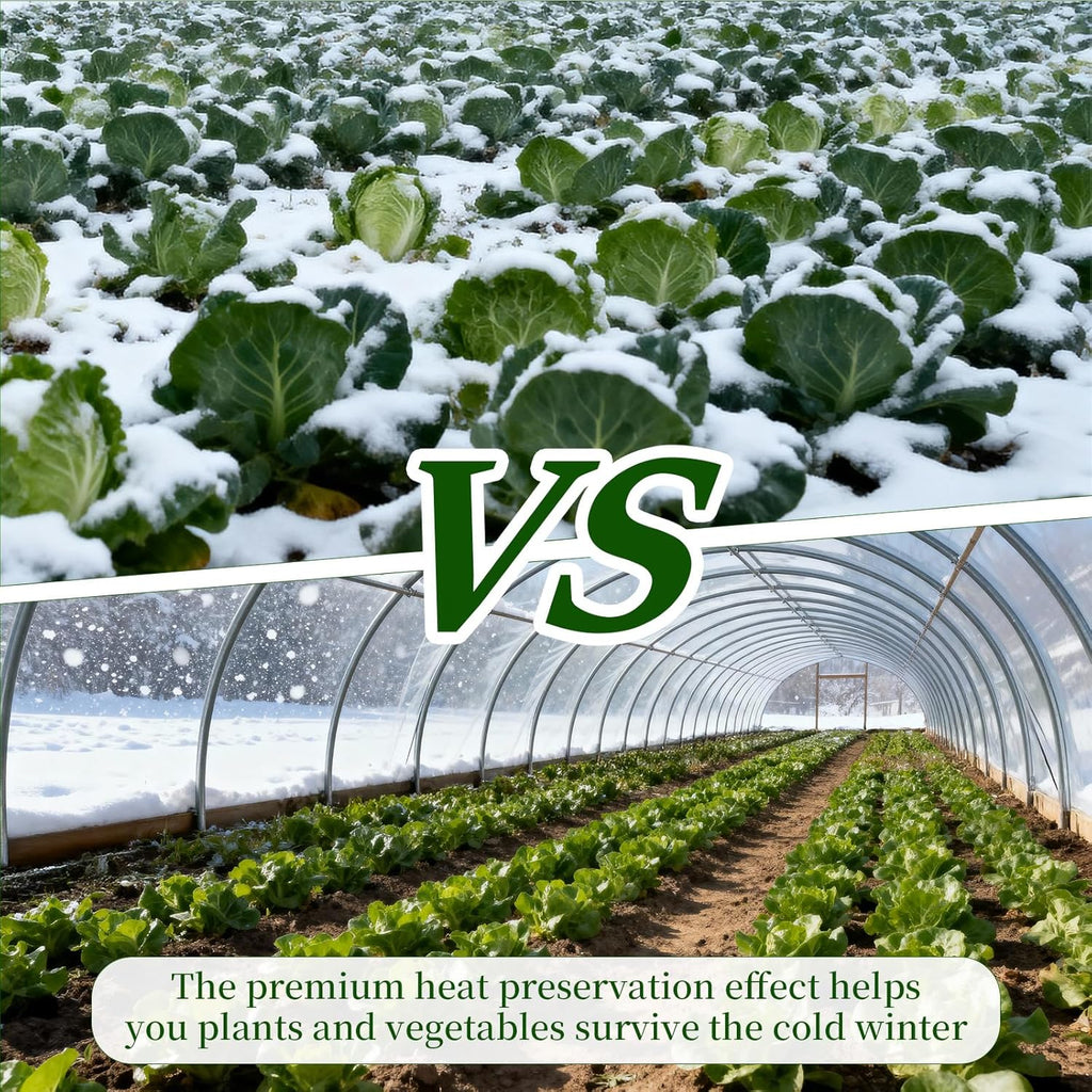 10x35 FT Greenhouse Plastic Sheeting,6 mil Transparent Greenhouse Film, UV Resistant Waterproof Plastic Covering for Winter, Polyethylene Greenhouse Covering for Farm, Garden,Agriculture