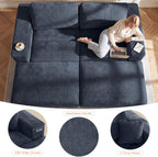 Oversized Double Chaise Lounge Chair, Cloud Sofa Bed, Blue | 59" Deep Seat Couch, Modular Oversized Loveseat, Soft Cloud Sofa, 4 Pillows, 10" Wider Armrests, Chaise Lounge Chair Indoor