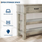 GarveeHome Entryway Table, Console Table with 2 Storage Drawers, 3 Tier Farmhouse Wooden Sofa Table, Hallway Tables for Entryway, Living Room-Grey