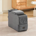 Center Console for Recliner, Fuctional Sofa Side Table with Storage Drawers, Gray Sofa Console Table with Dual Charging Ports, End Table (Linen, Gray)