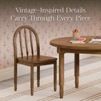 NAMESAKE Liberty Play Table & Spindle Chairs Set in Natural Walnut | Greenguard Gold Certified, Wooden Activity Table & Activity Seat for Children's Playroom, Vintage Inspired Reading Desk