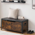 GAOMON 39.4" Storage Chest, Storage Bench with Safety Hinge | Farmhouse Style Wooden Trunk Chest for Entryway, Bedroom, Living Room, Rustic Brown