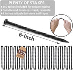4 inch Tall Landscape Edging Kit 80FT Garden Edging with 150 Spikes for Lawn Edging and Flower Beds (Black, 80FT)