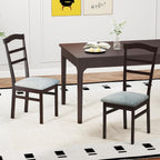 Giantex Wooden Dining Chairs Set of 2, Upholstered Kitchen Chair w/Rubber Wood Frame, Linen Fabric Padded Seat, High Curved Back, Farmhouse Accent Side Chairs for Dining Living Room, Home