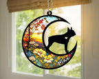 Personalized Dog Memorial, Custom Name Boston Terrier Dog Christmas Ornament with Name, Custom Breeds, Pet Loss Light Catcher, Gifts for Lovers Loss of Pet Sympathy on Mothers Day Christmas