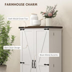 HOMCOM 47" LED Kitchen Pantry Cabinet with Barn Door 5 Deep Shelves White | Farmhouse Storage Cabinet, 12 Door Shelves, Freestanding Food Pantry