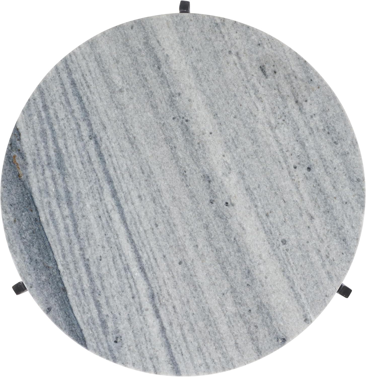 SAFAVIEH Home Collection - Hesse Side Table, Round Grey Marble Top with Black Metal Legs, Fully Assembled (ACC3732A)