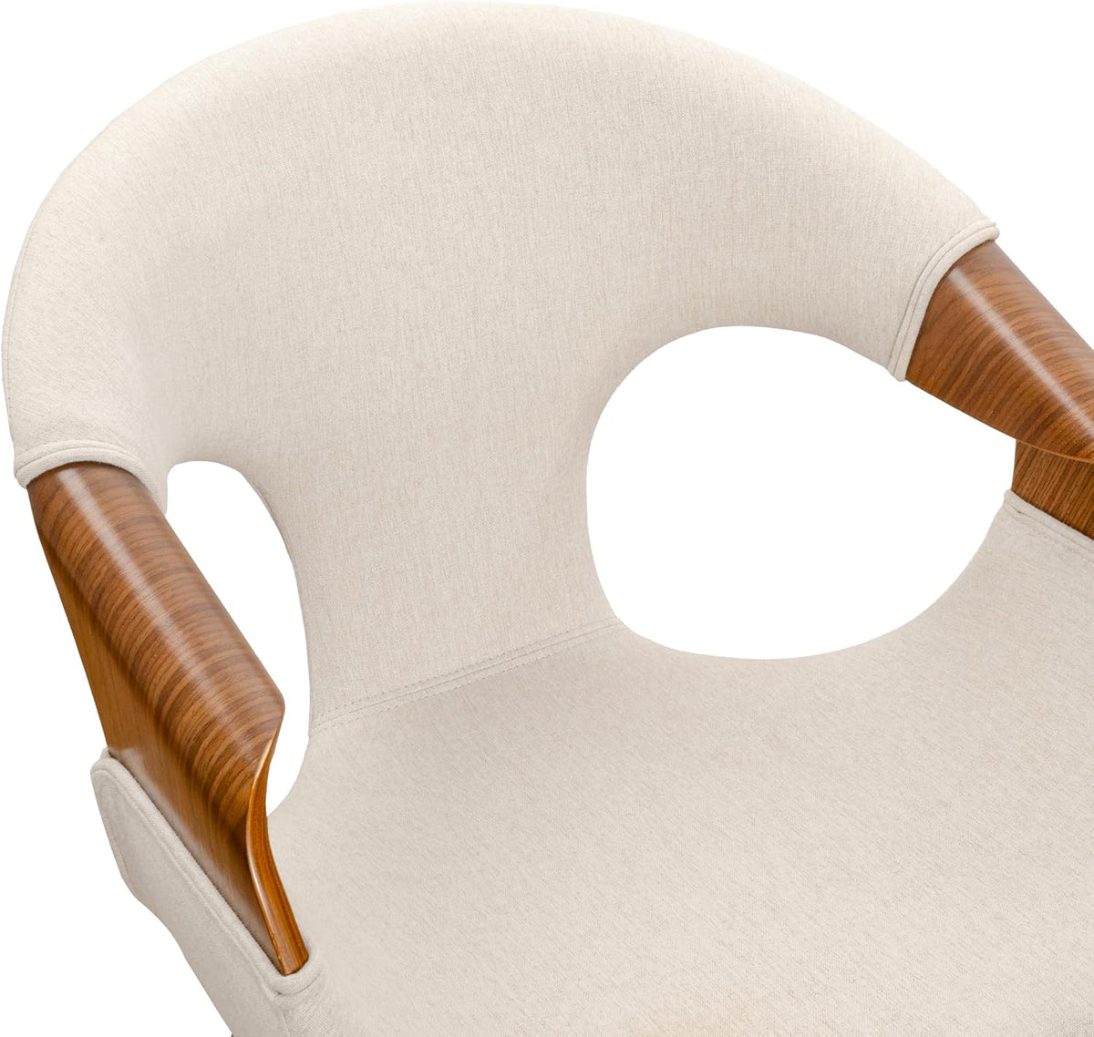 Zouron Dining Chairs Set of 2, Modern Fabric Desk Chairs with Wooden Legs, Accent Armchairs for Kitchen Dining Room, Beige Fabric