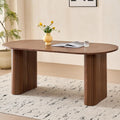 70.8" Oval Table for 4 6 Person, Modern Farmhouse Kitchen Dinner Table for Living Receiption Room, Brown