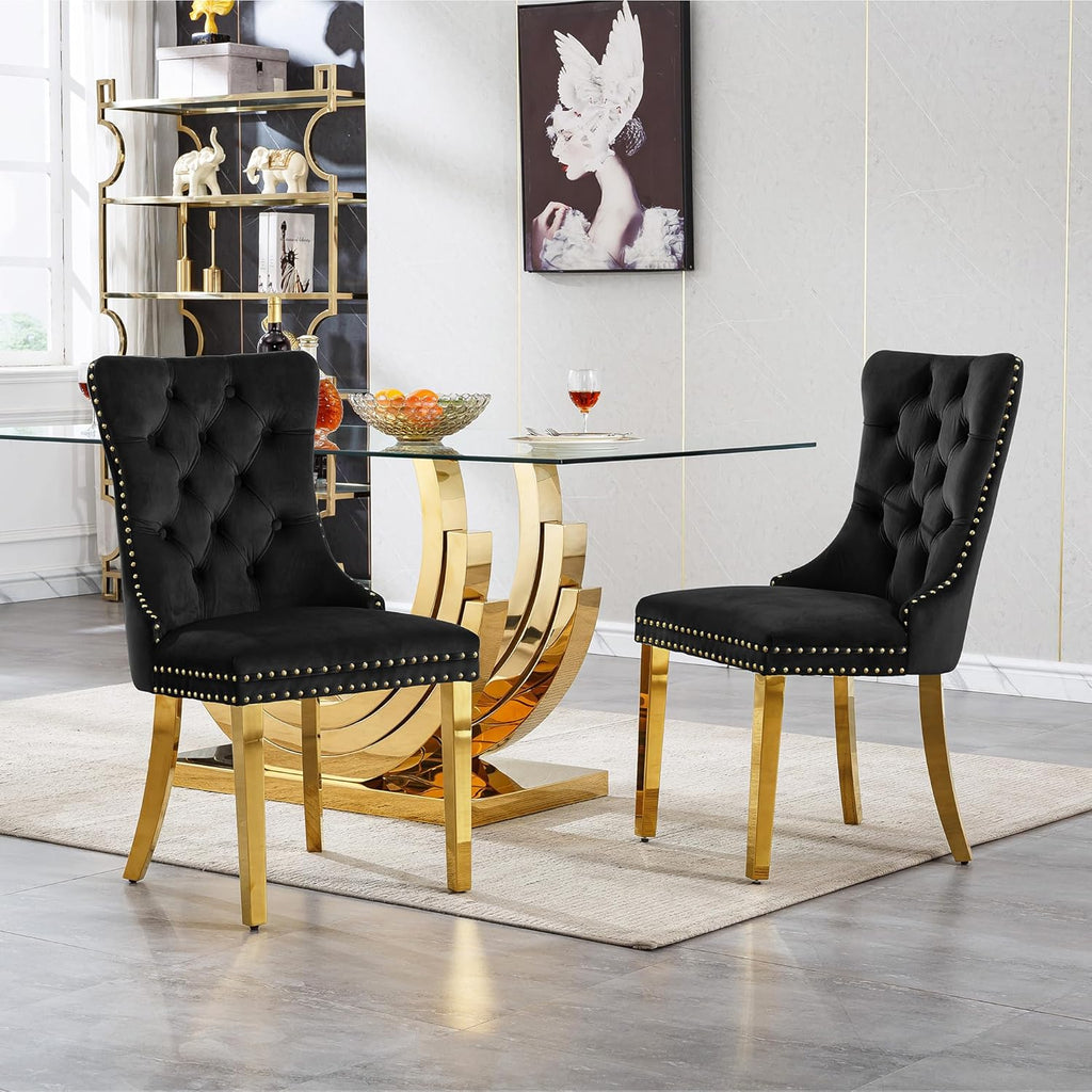HomVent 5 Piece Glass Dining Table Set for 4, Kitchen Dining Table Set with Dining Chairs, Glass Dining Room Table Set for Dining Room Kitchen
