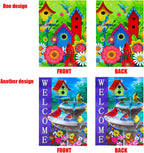 2 pieces spring summer bird garden flag welcome flag, vertical double-sided small yard flag 12 x 18 inches for outdoor family seasonal farmhouse yard lawn outdoor decoration