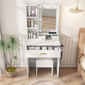 Vanity Table Set Adjustable White Modern Contemporary for Bedroom Furniture