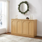Crosley Furniture Marco Modern Sideboard Buffet Cabinet with Shelves, Dining Room, Kitchen, TV Stand Console, Ash