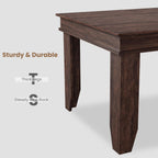 GarveeHome Farmhouse Dining Table for 6-8 People, 71 in Long Kitchen Tables with Wooden Sturdy Frame, 6 ft Large Rectangular Dinner Table for Dining Room, Kitchen, Dark Walnut, 71" Non-extendable