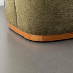 Chenille Rolling Dining Chairs with Casters Set of 2, Modern Upholstered Kitchen & Dining Room Comfortable Decorative Chairs, for Bedroom Reading Room Living Room, Green