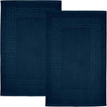 DAN RIVER Greek Bath Mat - Blue Opal, 100% Ring Spun Cotton, Pack of 2, 20x32 inches, 800 GSM, Non-Slip, Absorbent, Quick Drying, Machine Washable Bathroom Floor Mats for Shower, Kitchen & Bath