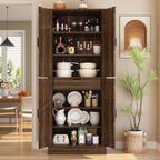 Unikito 71" Tall Farmhouse Kitchen Pantry Storage Cabinet with Barn Doors | Storage Drawer, Adjustable Shelves, Wooden Storage Cupboard, Versatile for Kitchen, Dining Room, Bathroom, Utility Room