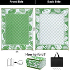 Ileading Outdoor Rug Carpet for Patio 8'x10' Waterproof Reversible Plastic Straw Rug Portable Outside Area Rug Camping Mat for Patio, Clearance, Balcony, Picnic, Pool, Beach, RV, Deck, Green