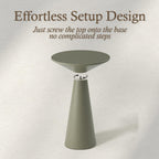 COZAYH Small Pedestal End Table Round Farmhouse Martini Table Wood Plant Stand Rustic Drink Table for Small Space Living Room, Sage Green