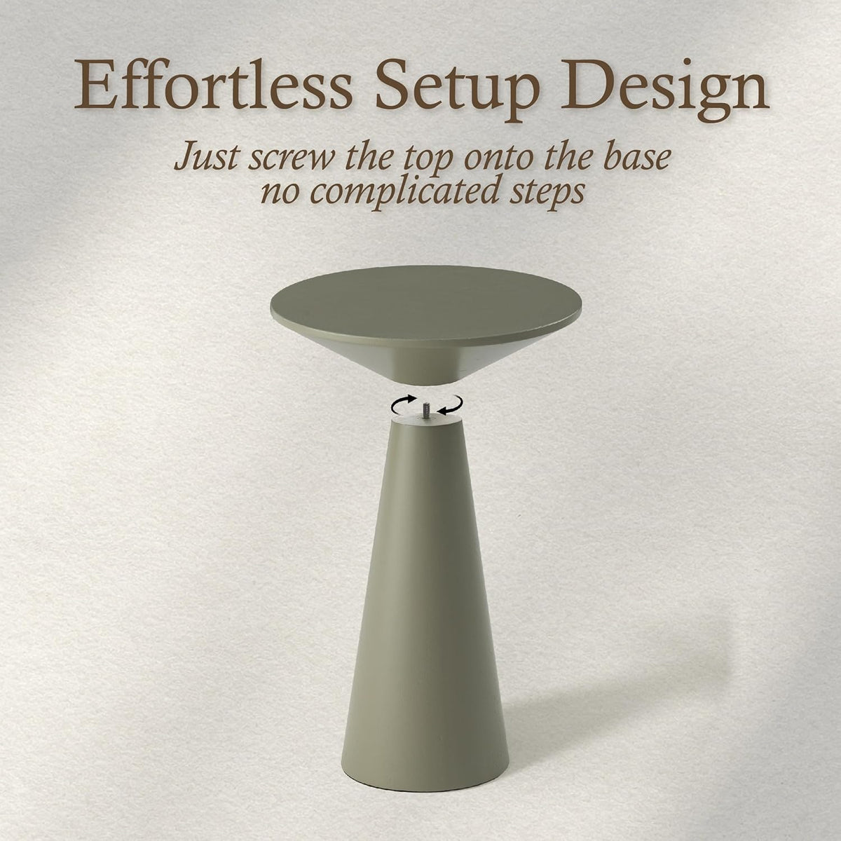 COZAYH Small Pedestal End Table Round Farmhouse Martini Table Wood Plant Stand Rustic Drink Table for Small Space Living Room, Sage Green