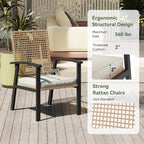 Aoxun 7-Piece Wicker Patio Table and Chairs Set for 6 with Umbrella Hole
