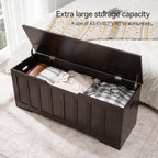 VANKILEY 47.2" Storage Chest Extra Large,Storage Trunk with 2 Safety Hinges,Wooden Storage Bench,Shoe Bench,47.2x15.7x19.1 Inch,Easy Assembly,Storage Bench for Bedroom,Living Room,entryway(Espresso).