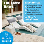 Aqua Outdoors Pool Lounge Chairs, 2 Chaises, Table, 9-in Water Depth | Pool Chairs For In Pool, Pool Chaise Lounge Chairs, 2 Headrest Pillows, Sun Shelf, Pool Lounger