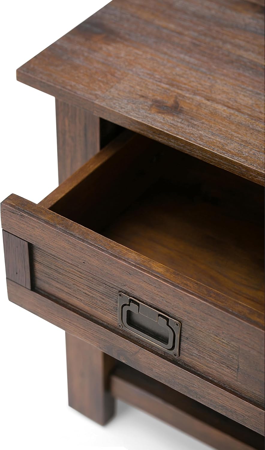 SIMPLIHOME Monroe Solid Acacia 22 inch Wide Square Rustic End Tables in Distressed Charcoal Brown for the Living Room and Bedroom (Set of 2)
