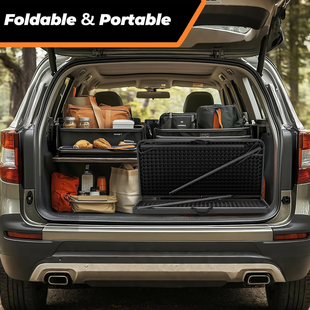 34" Folding Table, Portable Square Camping Card Table with Collapsible Legs & Carrying Handle, Plastic Tables for Outdoor Cooking,Camping,Picnic, Office, Party, Grey