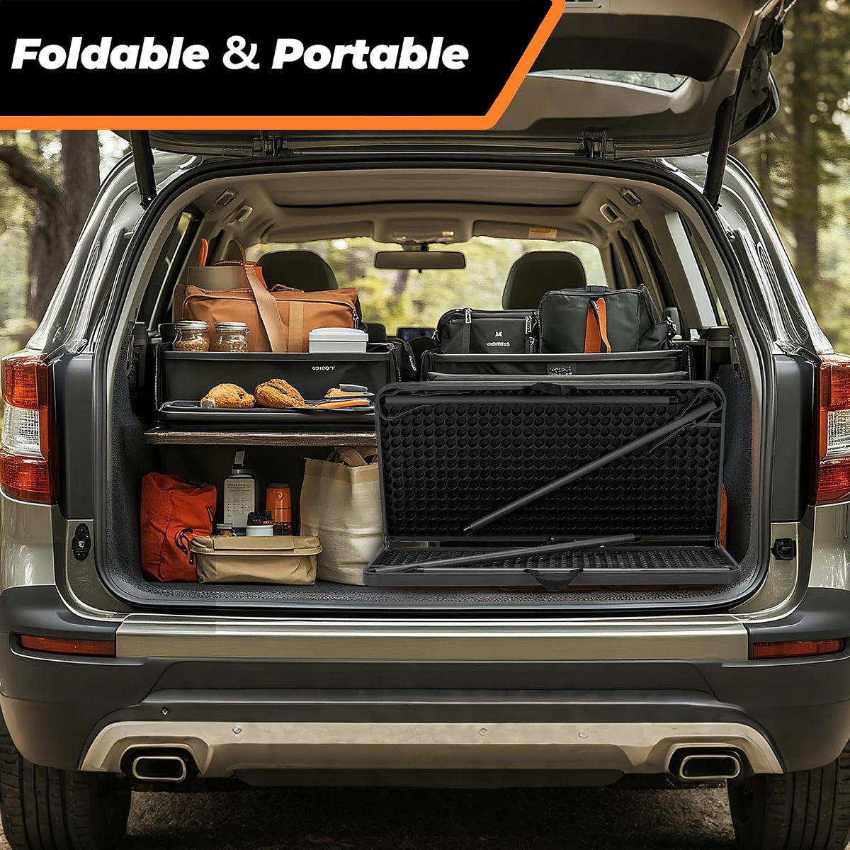 34" Folding Table, Portable Square Camping Card Table with Collapsible Legs & Carrying Handle, Plastic Tables for Outdoor Cooking,Camping,Picnic, Office, Party, Grey