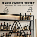 SEIFE Wall Mounted Bar Shelves with LED Lights, 3-Tier Industrial Metal Liquor Bottle Display Shelf with Wine Glass Rack, Floating Bar Cabinet for Home, Kitchen, Living Room(Gold,39.3in/100cm)