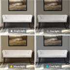 Madison Park Accent Bench for Living Room, Upholstered with Nailhead Trim, & Padded Seat Entryway Bench Small, End of Bed Bench with Back, 49.5" W x 19.25" D x 23" H, White Cream