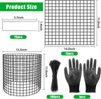 5 Pack Plant Protector from Animals, 13x12 inch Wire Plant Cages Mesh Plant Cage Garden Plant Protector, Sturdy Bunny Barricades Chicken Wire Cloche Plant Protectors for Keeping Bunny Animals Out