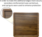 27.6" Tulip Table for 2-3 Persons Walnut Modern Square Dining Tables Mid-Century Leisure Table Thickened Wooden MDF Top Black Metal Base, for Living Room Kitchen (Walnut,27.6")