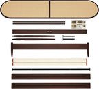 Queen Size Solid Wood Bed Frame, Rattan Boho Headboard, Dark Walnut