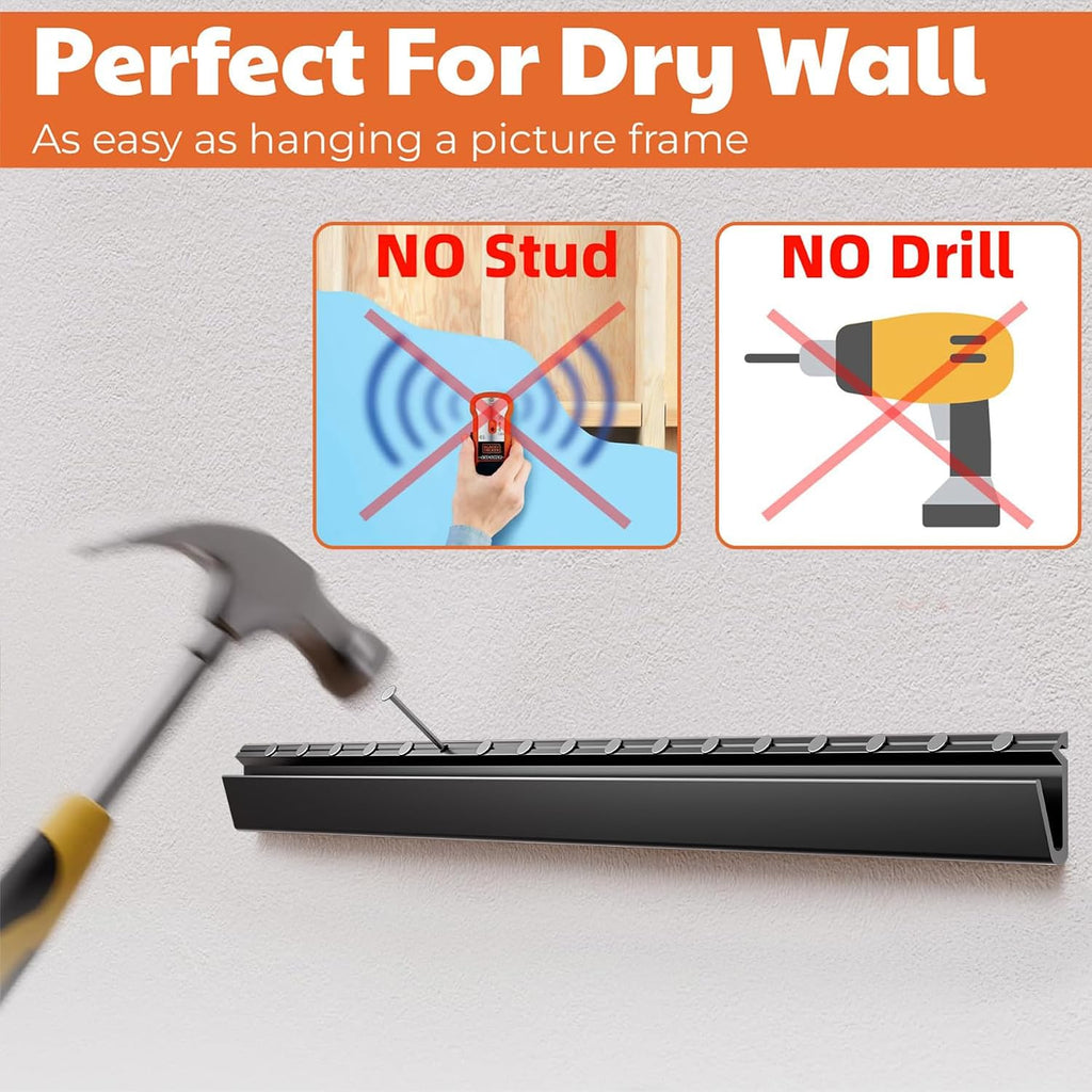 Fulifix Drywall No Stud TV Wall Mount, Studless TV Wall Mount for 32-75 Inch TVs up to 150 lbs, Max VESA 600x400mm Easy Install No Drill Drywall TVs Bracket with Bubble Level, Include All Hardware