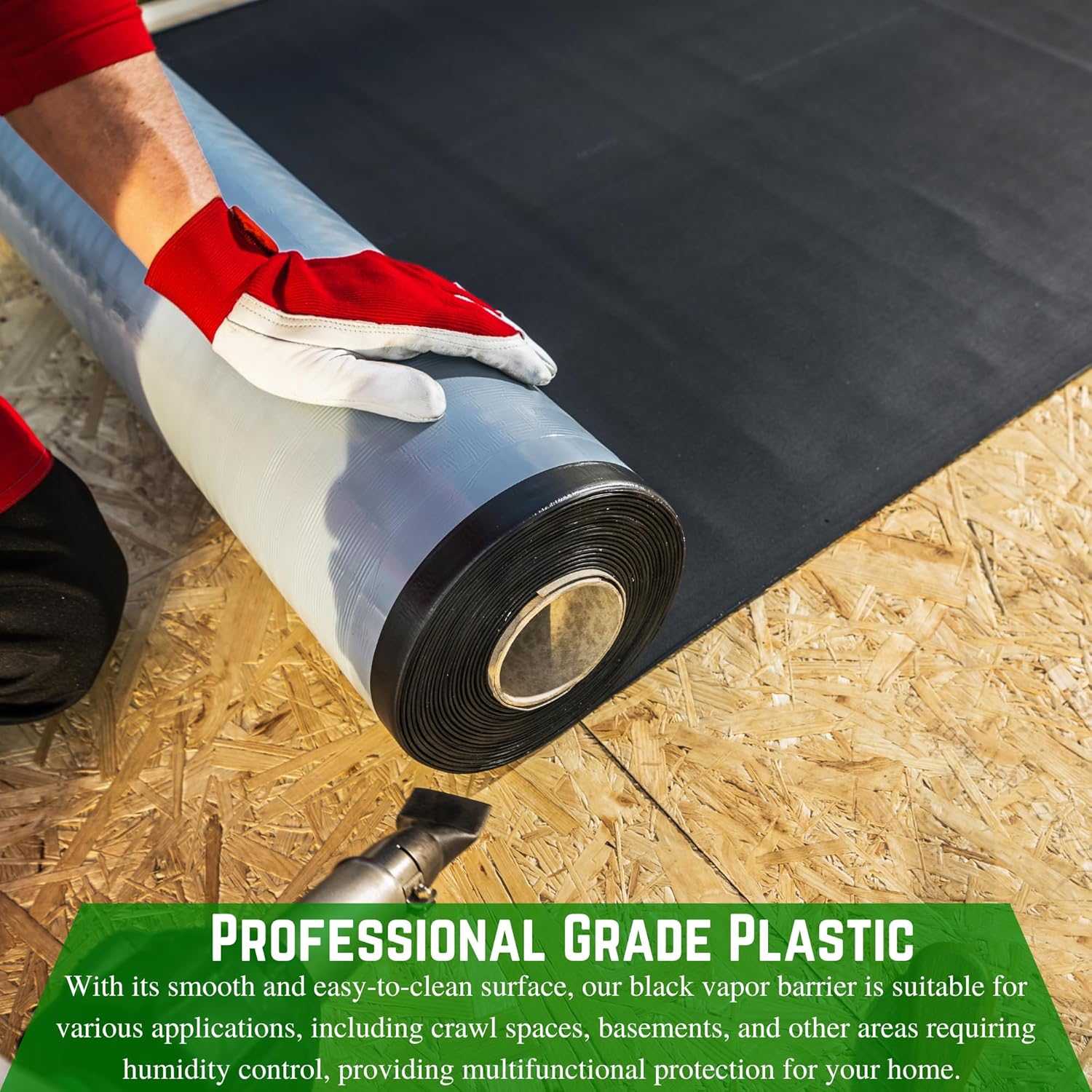 Farm Plastic Supply - Crawl Space Vapor Barrier - 10 Mil - Black Vapor Barrier, Thick Plastic Sheeting, Heavy Duty Polyethylene Film, Drop Cloth Covering for Crawlspace, Basement (10' x 100')