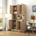 71" Tall Kitchen Pantry Cabinet,Sideboard Buffet Cabinet with 6 Doors and Shelves,Kitchen Island with Microwave Stand,Kitchen Hutch Storage Cabinet with 1 Drawer for Kitchen,Kitchen Cabinet (Oak)