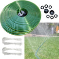 150 FT (75FT*2) Flat Sprinkler Hose for Lawn Watering Garden Soaker Hose with Holes, Heavy Duty Lightweight No-Kink Water Hose with Stakes, Irrigation Hose, Great Fun for Kids and Dog