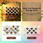 10 Grids Wooden Wine Rack – Wall Mounted or Countertop Storage, Diamond Lattice Design for 10 Bottles, Space-Saving Horizontal Storage, White