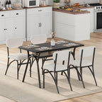 GarveeHome Beige Dining Chairs Set of 4, Boucle Upholstered Kitchen Chair, Modern Dining Chairs with Metal Legs for Living Room, Dining Room, Kitchen,4 Lambswool Fabric Beige Chairs