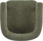 Christopher Knight Home Carly Low Profile Accent Chair, Round Backrest Side Chair, Living Room Armchair with Boucle Fabric Cushion,Comfy Reading Chair for Bedroom,Wooden Single Lounge Sofa,Olive Green
